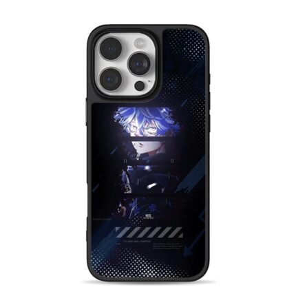 Blue anime boy Akashi dark art iPhone 16 Pro Max Black Case