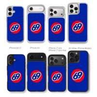 Blue background blue 69 in red circle Chris Brown Phone Case Black Electroplated Silver For Iphone 11 To 17