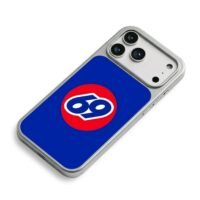 Blue background blue 69 in red circle iPhone 17 Pro Max Electroplated Silver Case2
