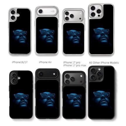 Blue bearded man in sunglasses Chris Brown Phone Case Black Electroplated Silver For Iphone 11 To 17
