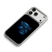 Blue bearded man in sunglasses iPhone 17 Pro Max Electroplated Silver Case2