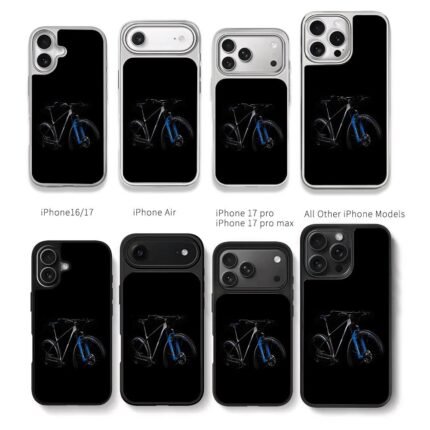 Blue black MTB on black bg Chris Brown Phone Case Black Electroplated Silver For Iphone 11 To 17