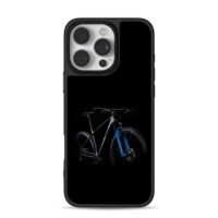 Blue black MTB on black bg iPhone 16 Pro Max Black Case