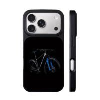 Blue black MTB on black bg iPhone 17 Pro Max Black Case