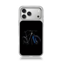 Blue black MTB on black bg iPhone 17 Pro Max Electroplated Silver Case1