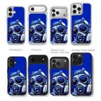 Blue cyberpunk gas mask art Chris Brown Phone Case Black Electroplated Silver For Iphone 11 To 17