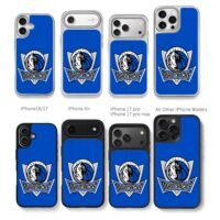 Blue Dallas Mavericks NBA logo Chris Brown Phone Case Black Electroplated Silver For Iphone 11 To 17