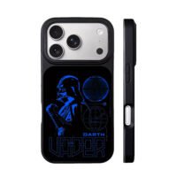 Blue Darth Vader Death Star iPhone 17 Pro Max Black Case