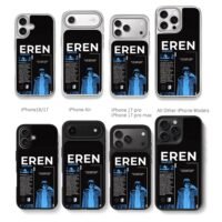 Blue Eren Jaeger AOT anime art Chris Brown Phone Case Black Electroplated Silver For Iphone 11 To 17