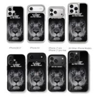 Blue eyed black lion be kind beast Chris Brown Phone Case Black Electroplated Silver For Iphone 11 To 17