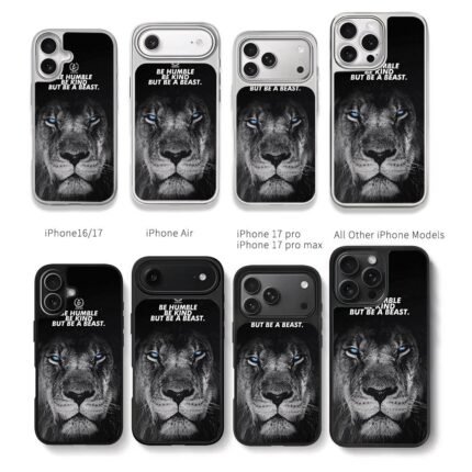 Blue eyed black lion be kind beast Chris Brown Phone Case Black Electroplated Silver For Iphone 11 To 17