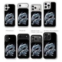 Blue Eyes White Dragon YuGiOh art Chris Brown Phone Case Black Electroplated Silver For Iphone 11 To 17