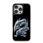 Blue Eyes White Dragon YuGiOh art iPhone 16 Pro Max Black Case