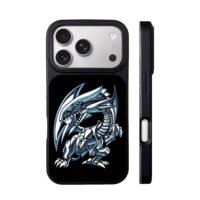 Blue Eyes White Dragon YuGiOh art iPhone 17 Pro Max Black Case