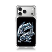 Blue Eyes White Dragon YuGiOh art iPhone 17 Pro Max Electroplated Silver Case1