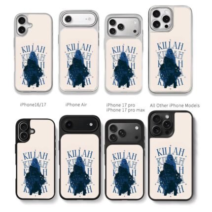 Blue feather singer KILLAH repeat Chris Brown Phone Case Black Electroplated Silver For Iphone 11 To 17