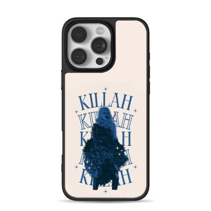 Blue feather singer KILLAH repeat iPhone 16 Pro Max Black Case