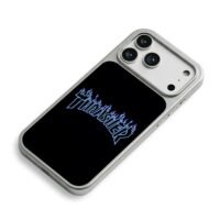 Blue flame Thrasher skate logo iPhone 17 Pro Max Electroplated Silver Case2