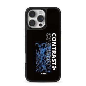 Blue fluid art Contrast Bless iPhone 16 Pro Max Black Case