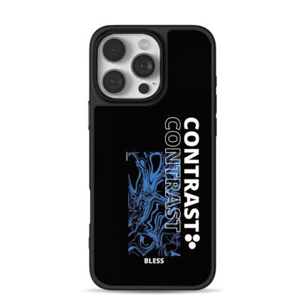 Blue fluid art Contrast Bless iPhone 16 Pro Max Black Case