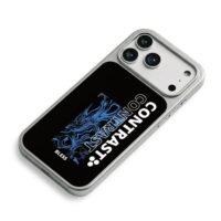 Blue fluid art Contrast Bless iPhone 17 Pro Max Electroplated Silver Case2