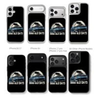 Blue JDM car GoodOldDays moon Chris Brown Phone Case Black Electroplated Silver For Iphone 11 To 17