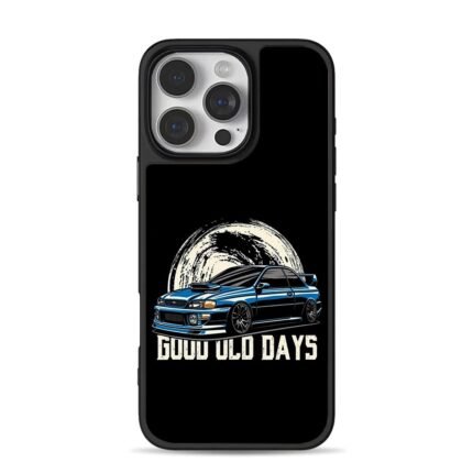 Blue JDM car GoodOldDays moon iPhone 16 Pro Max Black Case