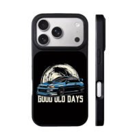 Blue JDM car GoodOldDays moon iPhone 17 Pro Max Black Case