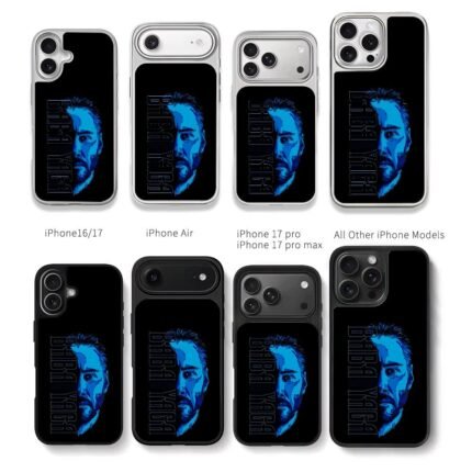 Blue John Wick Baba Yaga art Chris Brown Phone Case Black Electroplated Silver For Iphone 11 To 17