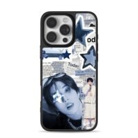 Blue kpop stars collage sea news iPhone 16 Pro Max Black Case