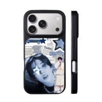 Blue kpop stars collage sea news iPhone 17 Pro Max Black Case