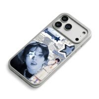 Blue kpop stars collage sea news iPhone 17 Pro Max Electroplated Silver Case2