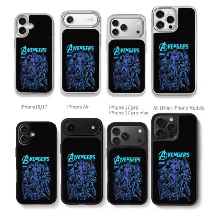 Blue Marvel Avengers Endgame team Chris Brown Phone Case Black Electroplated Silver For Iphone 11 To 17