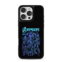 Blue Marvel Avengers Endgame team iPhone 16 Pro Max Black Case