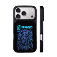 Blue Marvel Avengers Endgame team iPhone 17 Pro Max Black Case