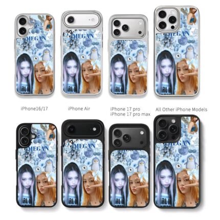 Blue Megan girls collage penguin Chris Brown Phone Case Black Electroplated Silver For Iphone 11 To 17