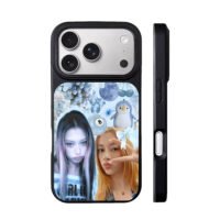 Blue Megan girls collage penguin iPhone 17 Pro Max Black Case