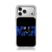 Blue MMA with black panther iPhone 17 Pro Max Electroplated Silver Case1