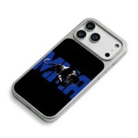 Blue MMA with black panther iPhone 17 Pro Max Electroplated Silver Case2