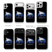 Blue Nissan GTR wolf art Chris Brown Phone Case Black Electroplated Silver For Iphone 11 To 17