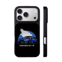 Blue Nissan GTR wolf art iPhone 17 Pro Max Black Case