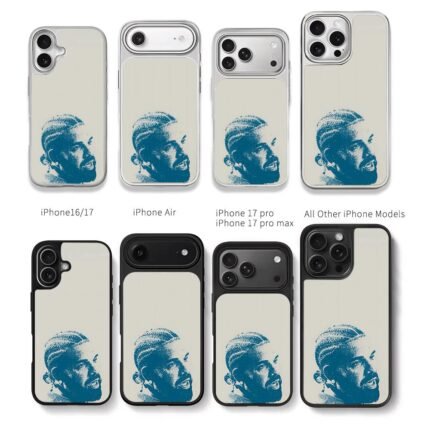 Blue portrait Kendrick Lamar Chris Brown Phone Case Black Electroplated Silver For Iphone 11 To 17