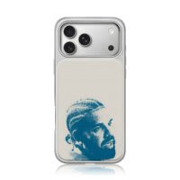Blue portrait Kendrick Lamar iPhone 17 Pro Max Electroplated Silver Case1