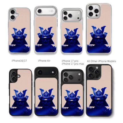 Blue samurai oni helmet mask Chris Brown Phone Case Black Electroplated Silver For Iphone 11 To 17