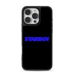 Blue STARBOY text on black iPhone 16 Pro Max Black Case