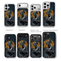 Blue tattooed cyberpunk girl Chris Brown Phone Case Black Electroplated Silver For Iphone 11 To 17