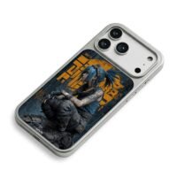 Blue tattooed cyberpunk girl iPhone 17 Pro Max Electroplated Silver Case2