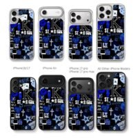 Blue y2k star girl hello kitty Chris Brown Phone Case Black Electroplated Silver For Iphone 11 To 17