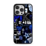 Blue y2k star girl hello kitty iPhone 16 Pro Max Black Case