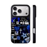 Blue y2k star girl hello kitty iPhone 17 Pro Max Black Case
